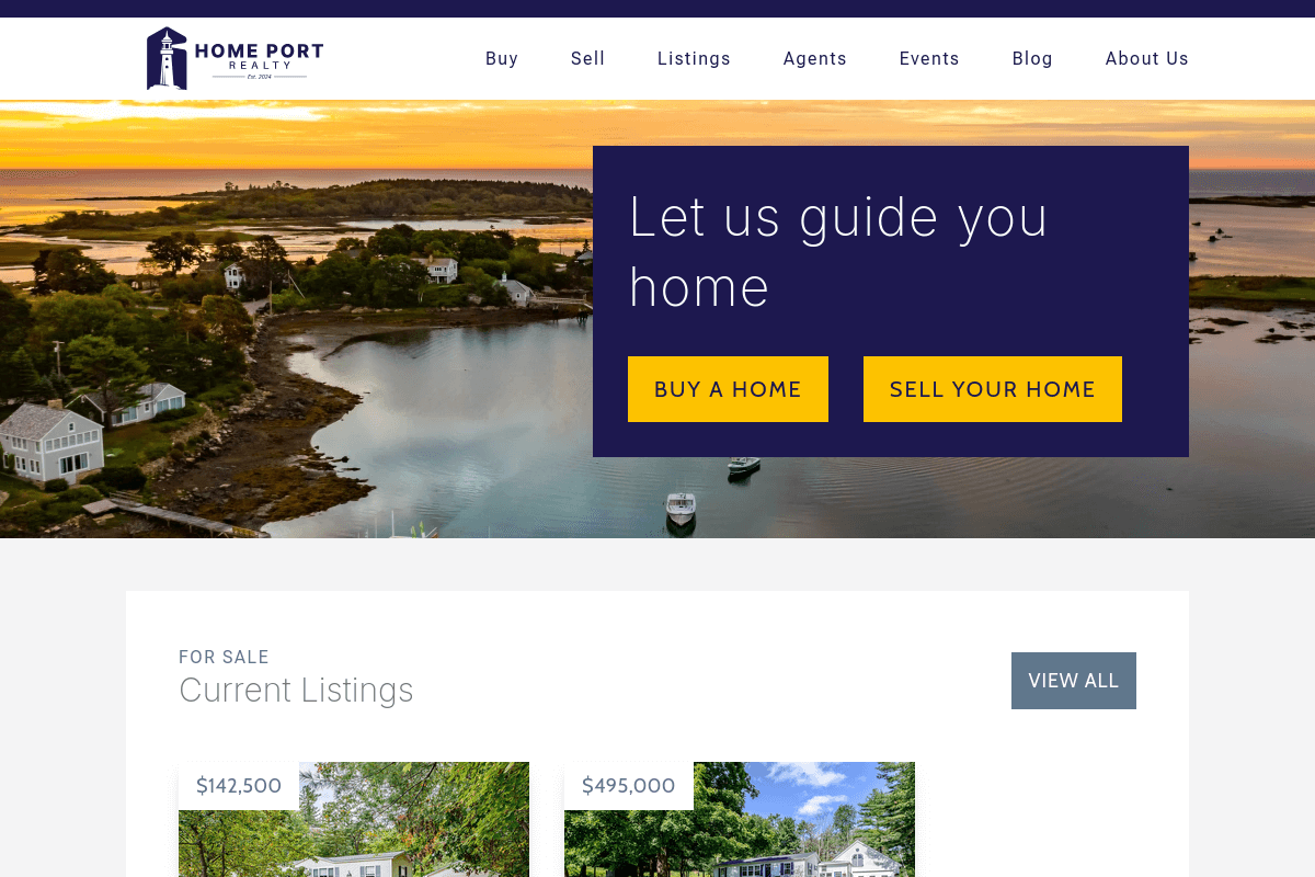 Desktop version of homeportrealty.com